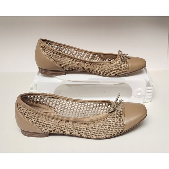 Time and Tru Womens WMTT24FF009 Brown Woven Cap Toe Slip On Size 9 Ballet Flats - Picture 2 of 11